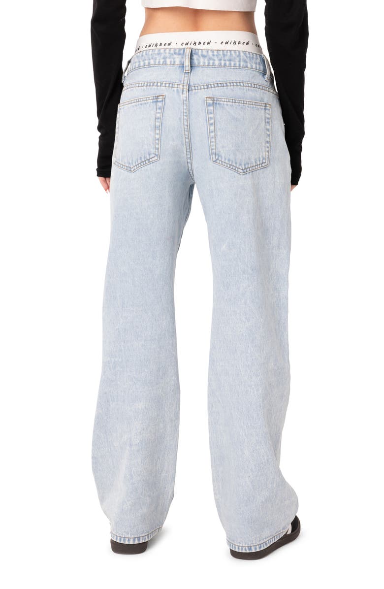 EDIKTED Straight Leg Nonstretch Jeans with Logo Briefs, Alternate, color, 