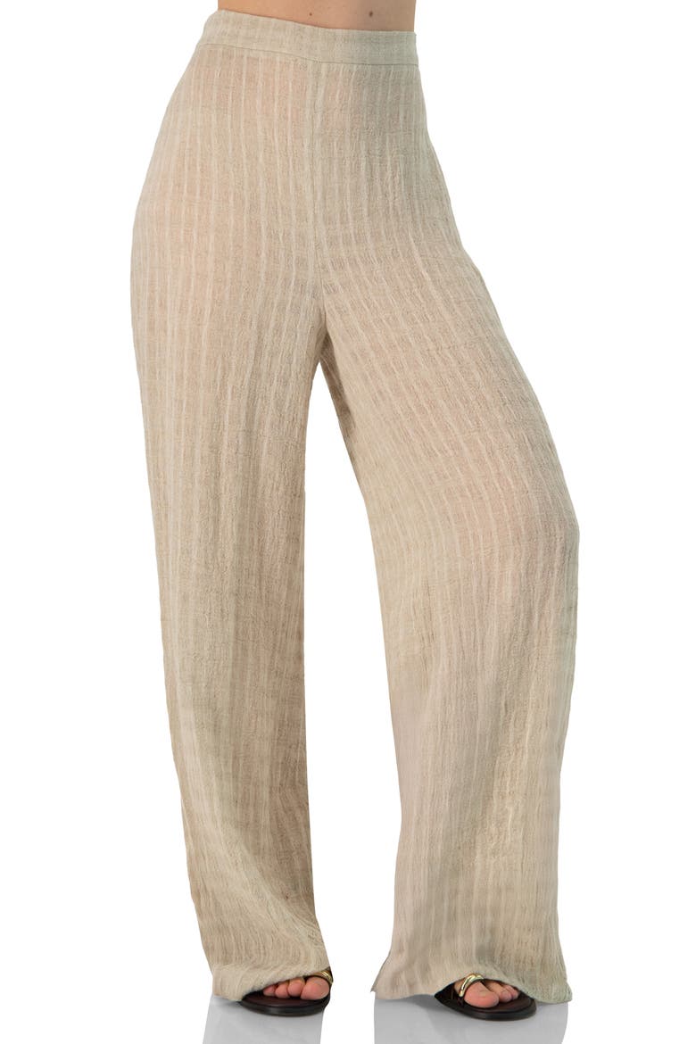 Wide-Leg Elastic Waist Pants, Main, color, Ivory