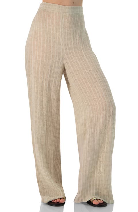 Wide-Leg Elastic Waist Pants