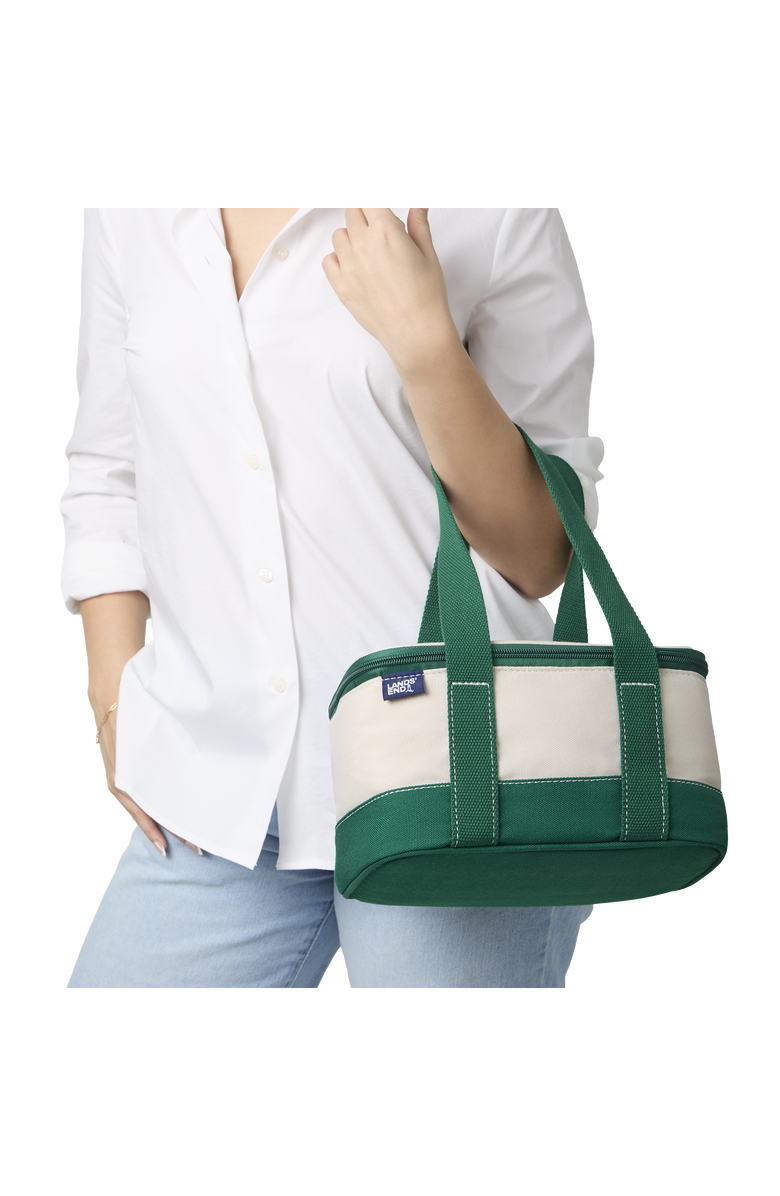 Lands' End Rectangular Small Cooler Bag Insulated 1.5 Gal, Canvas Soft Cooler with Tote Handles and Zip Closure, Alternate, color,