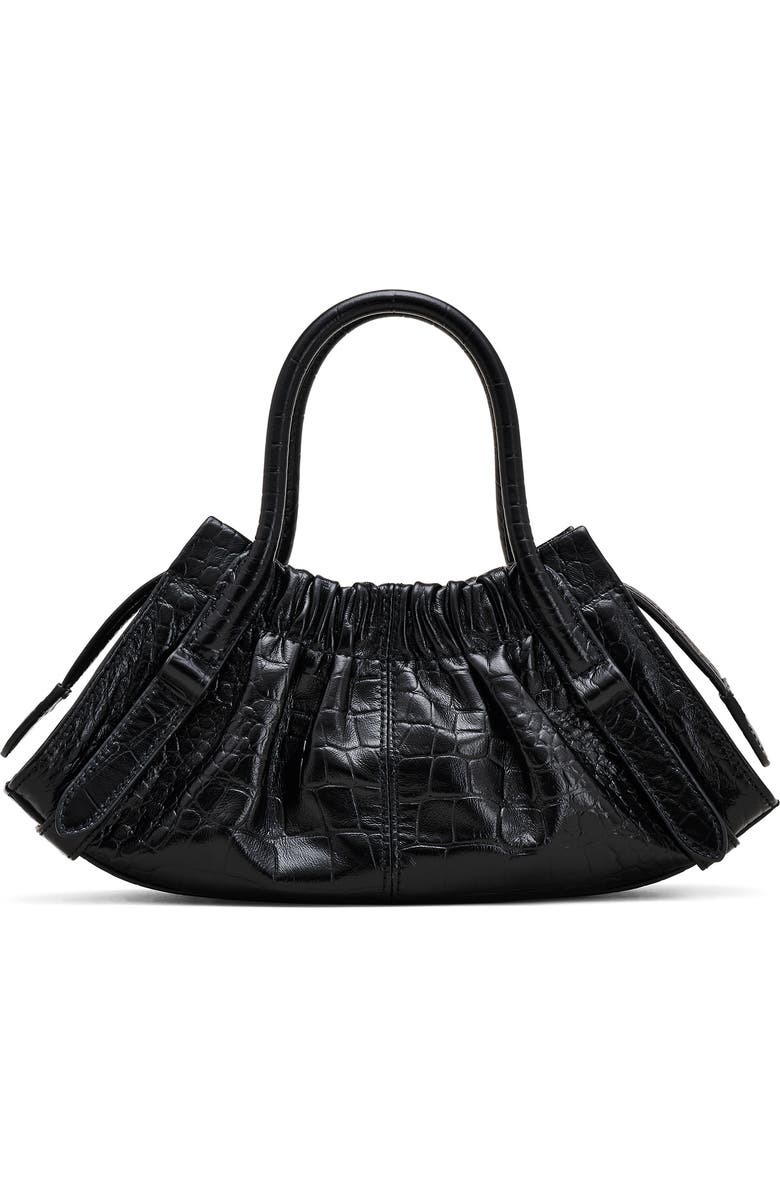 Marc Jacobs The Croc Embossed Cristina Small Satchel, Alternate, color, Black