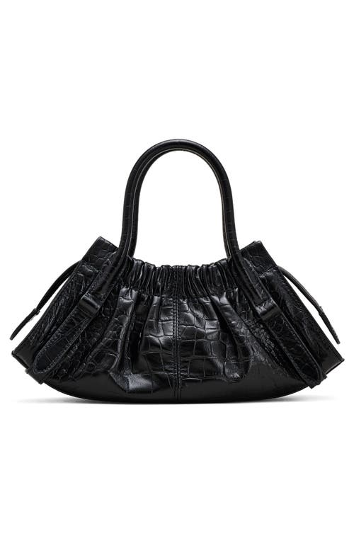 Marc Jacobs The Croc Embossed Cristina Small Satchel In Black