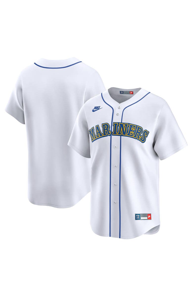 Nike Men's Nike White Seattle Mariners Cooperstown Collection Limited Jersey, Main, color,