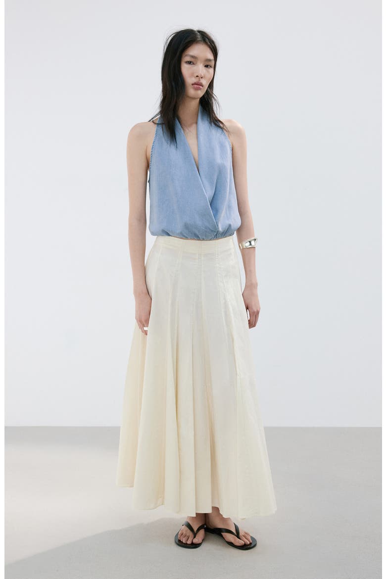 Drape Plunge Neck Top, Alternate, color, LIGHT BLUE