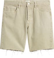 FRAME Raw Hem Relaxed Denim Shorts