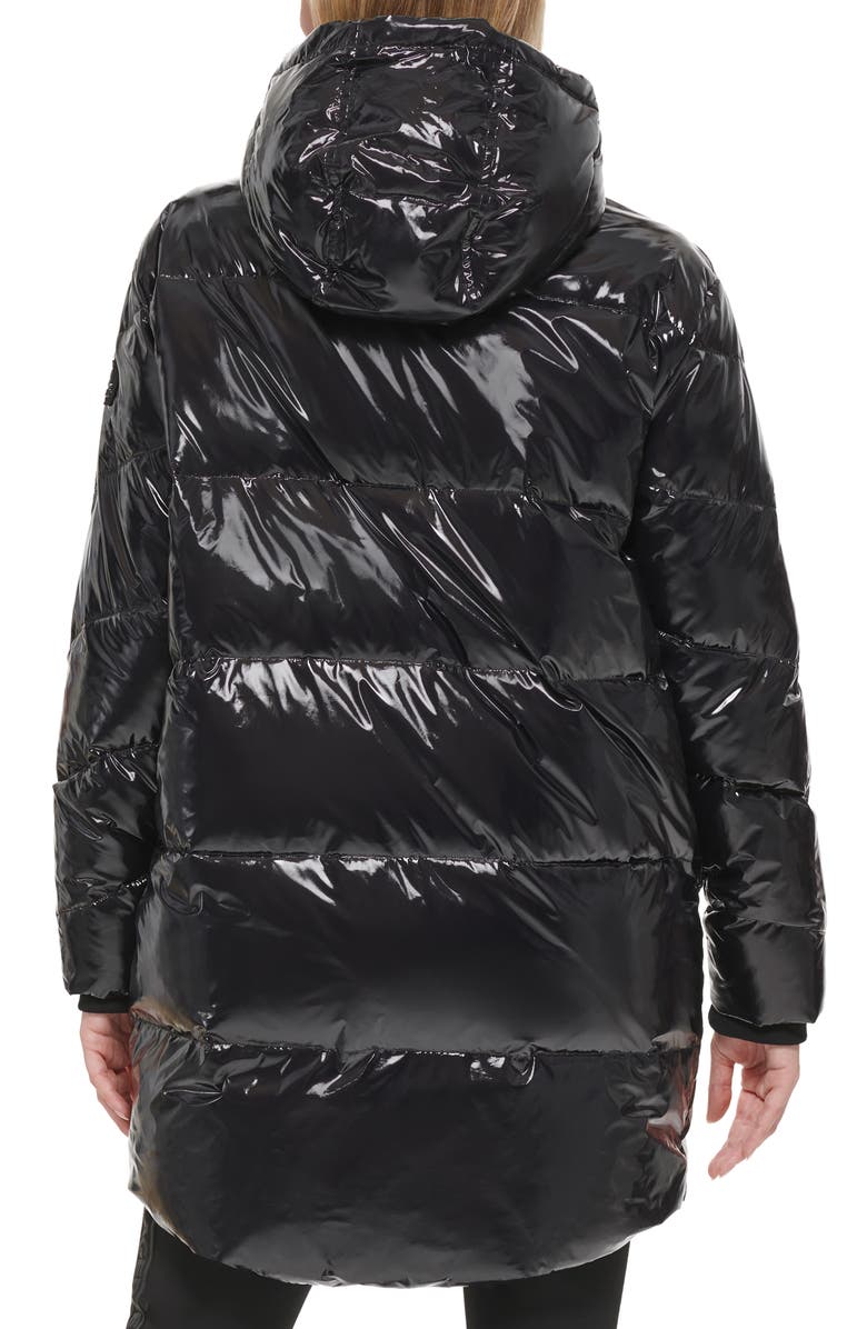 KARL LAGERFELD PARIS Cocoon Water Resistant Down & Polyester Fill Puffer Jacket, Alternate, color, 