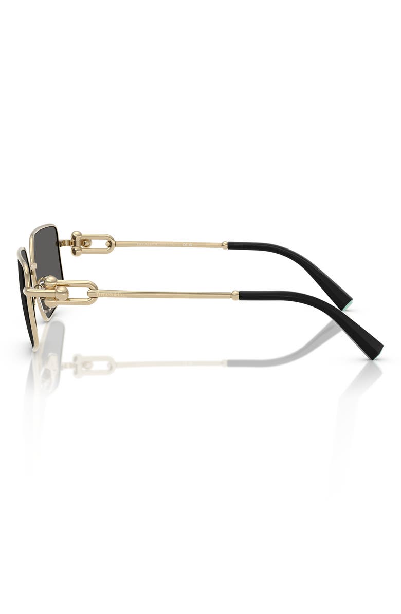 Tiffany & Co. 58mm Rectangular Sunglasses, Alternate, color, Pale Gold / Dark Grey