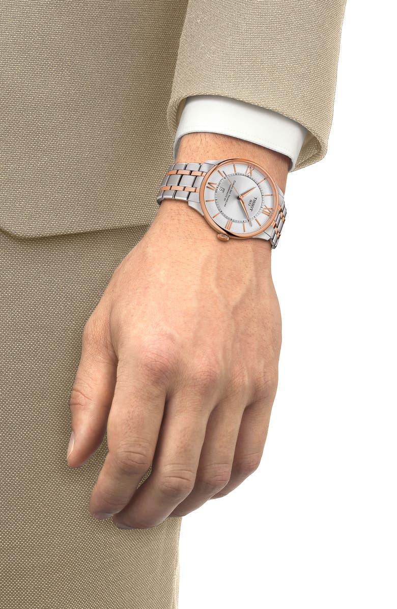 Tissot Chemin des Tourelles Powermatic 80 Bracelet Watch, 42mm, Alternate, color, Silver