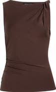 Veronica Beard Otessa Twist Shoulder Ruched Top
