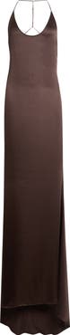 TOM FORD Silk Satin Halter Evening Slipdress