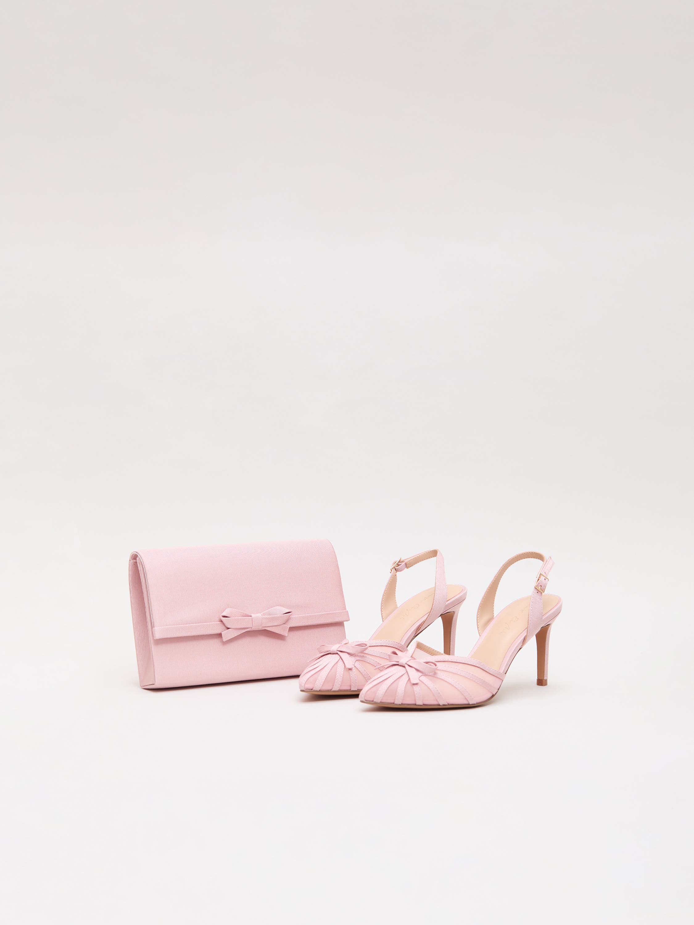 Phase Eight Grosgrain Bow Clutch, Alternate, color, Pale Pink