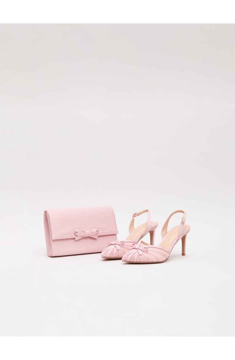 Phase Eight Grosgrain Bow Clutch, Alternate, color, Pale Pink