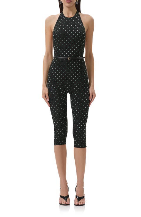 Lucia Printed Halter Capri Jumpsuit