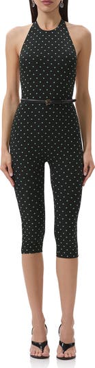 Lucia Printed Halter Capri Jumpsuit
