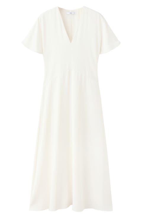 Flutter Sleeve Midi Dress