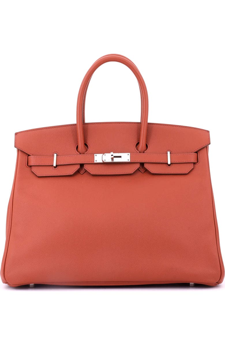 Pre-Owned Hermes Birkin Handbag Orange Epsom with Palladium Hardware 35, Main, color, Brique