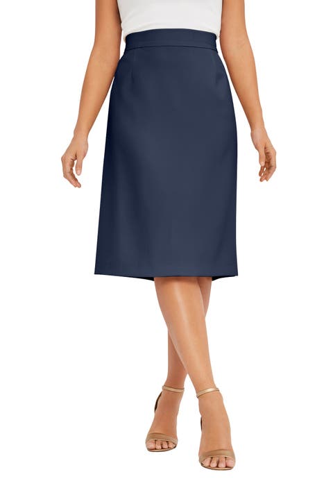 Tummy Control Bi-Stretch Pencil Skirt (Plus Available)