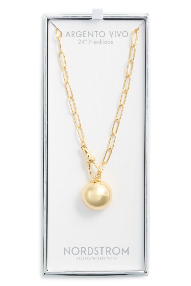 Swivel Clasp Harmony Ball Pendant Necklace, Alternate, color, GOLD