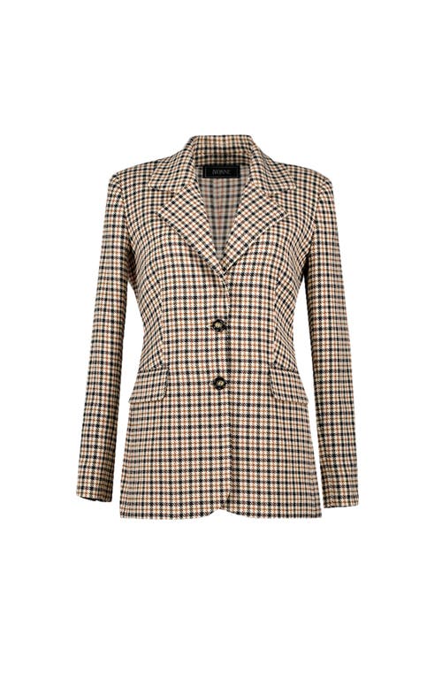 Ivonne Checked Two Button Blazer In Brown