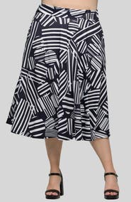 24seven Comfort Apparel Pull-On Midi Skirt