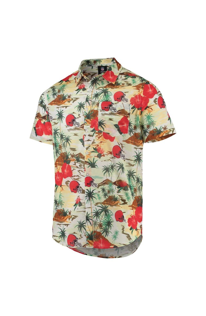 FOCO Men's FOCO Cream Cleveland Browns Paradise Floral Button-Up Shirt, Alternate, color, 