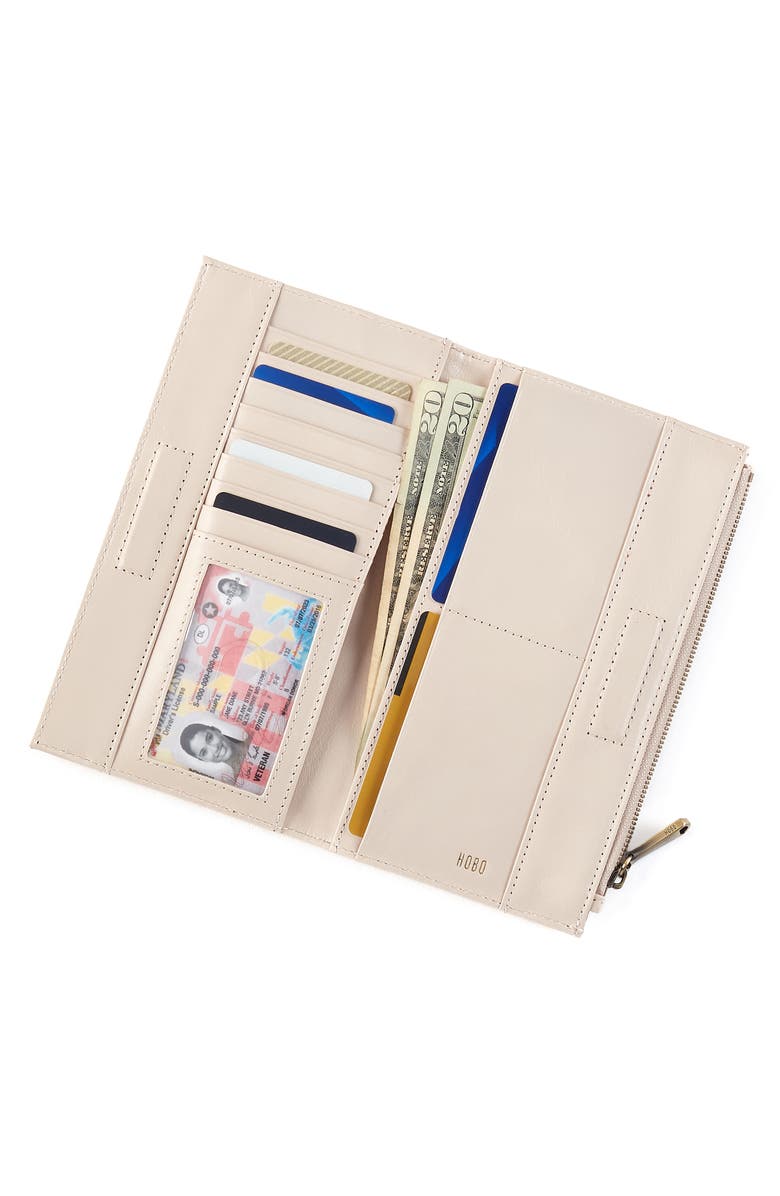 HOBO Large Jill Leather Bifold Wallet, Alternate, color, Pale Flax