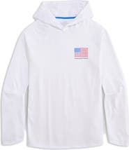 vineyard vines Whale Flag Long Sleeve Hooded Rashguard