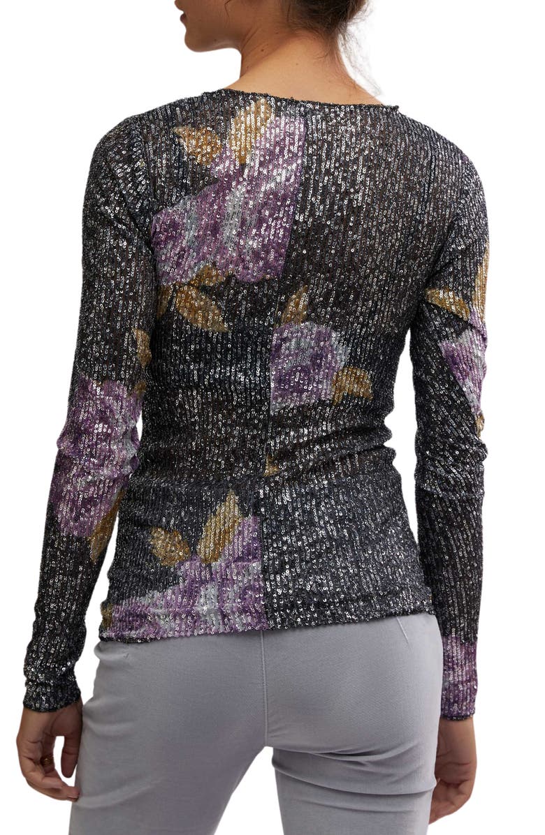 Free People Gold Rush Sequin Top, Alternate, color, Amethyst Combo
