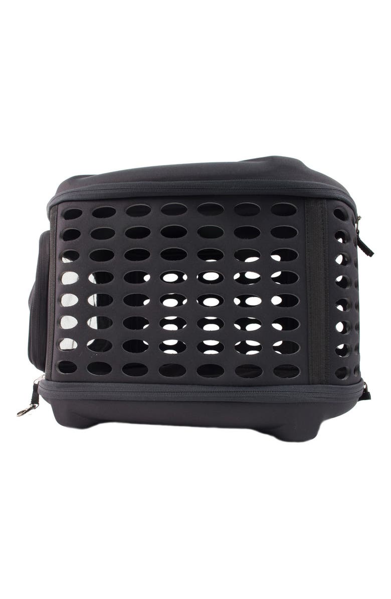 PET LIFE Circular Shelled Perforate Lightweight Collapsible Military Grade Transporter Pet Carrier, Alternate, color, 