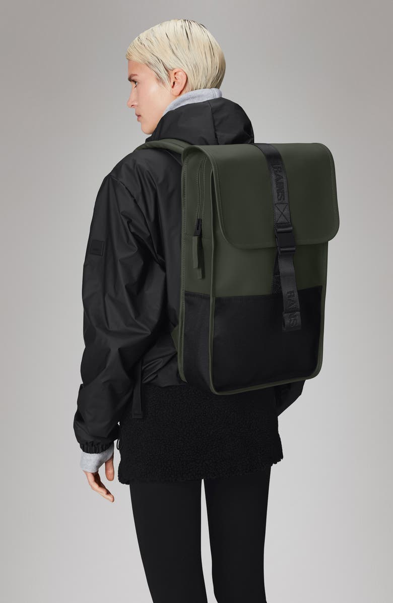 Rains Waterproof Backpack, Alternate, color, Green