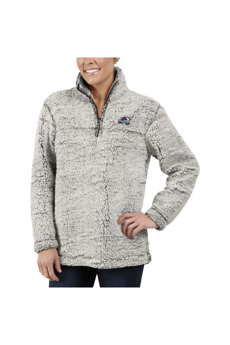 Women's G-III 4Her by Carl Banks Gray Colorado Avalanche Sherpa Quarter-Zip Pullover Jacket, Alternate, color, Gray