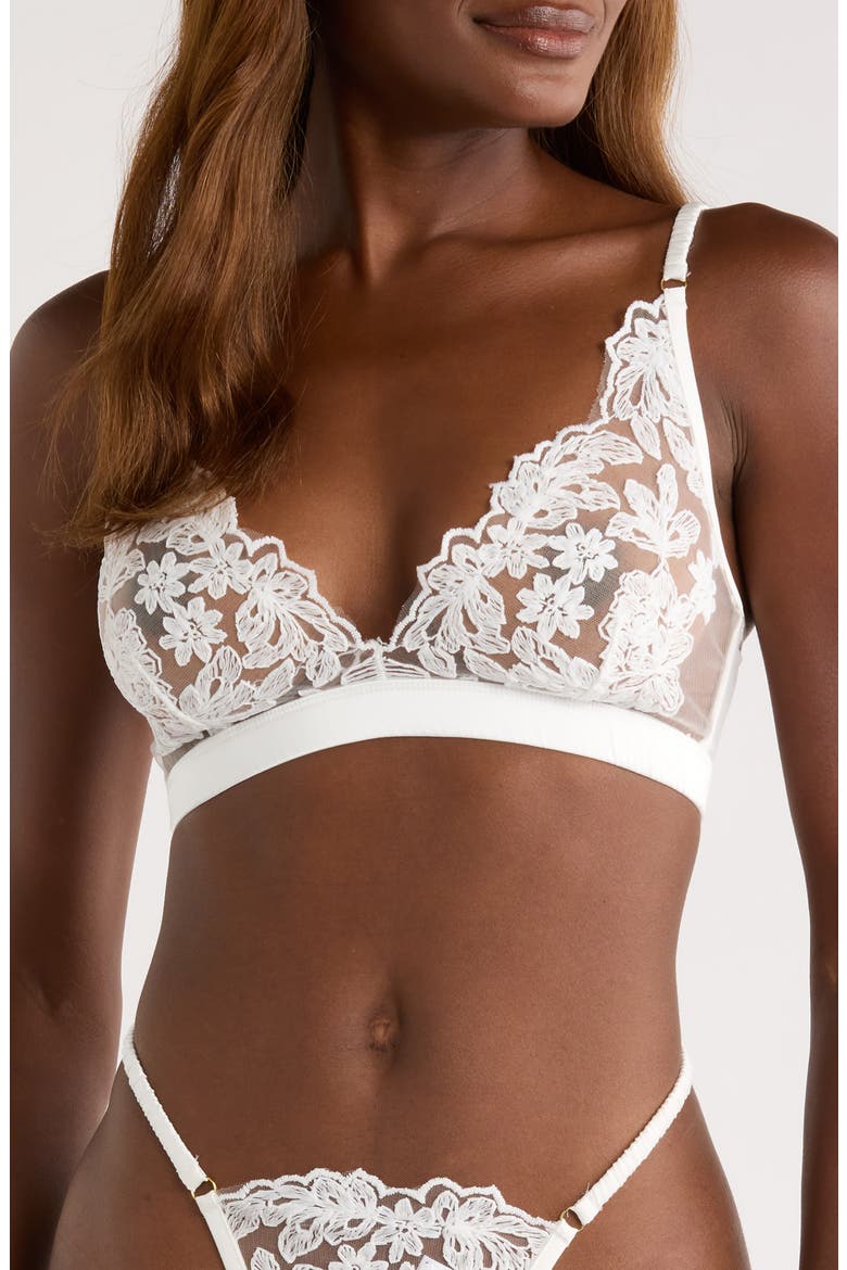 Triangle Lace Bralette, Main, color, WHITE