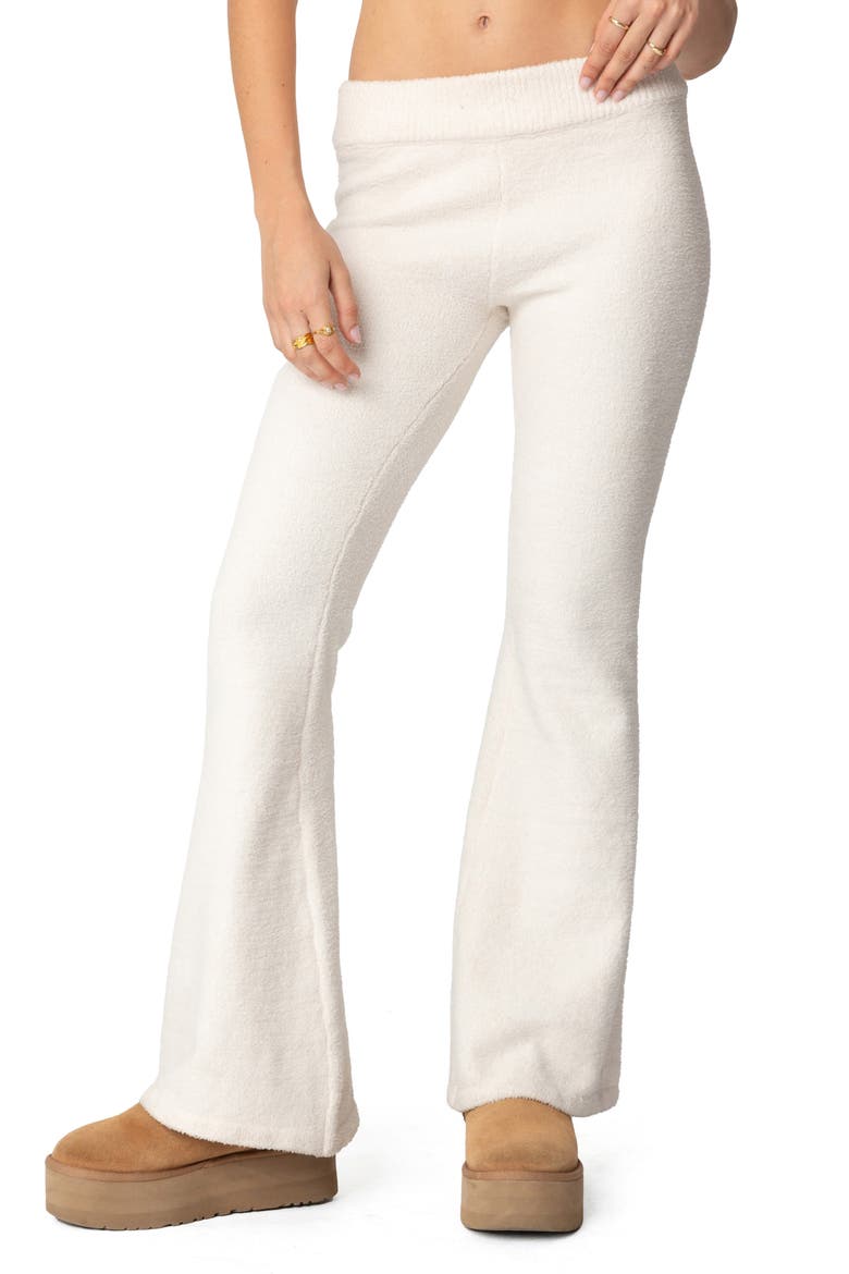 Plush Flare Pants, Main, color, CREAM