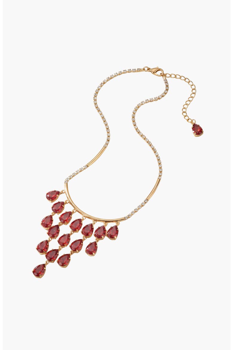 Apple Crystal Necklace and Earring Set, Alternate, color, Ruby Red