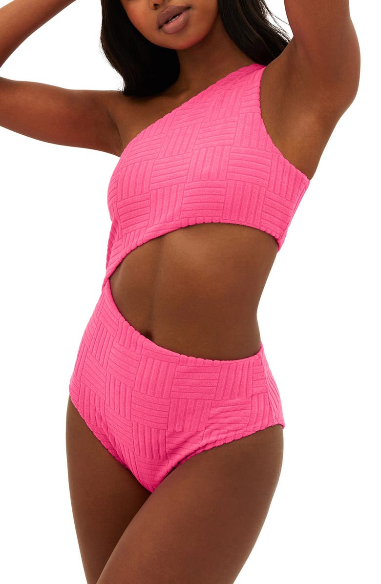 Beach Riot Celine Cutout One-Shoulder One-Piece Swimsuit, Alternate, color, Strawberry Moon