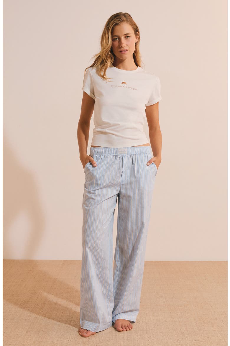 Benicio Pinstripe Cotton Sleep Pants, Alternate, color, LIGHT BLUE