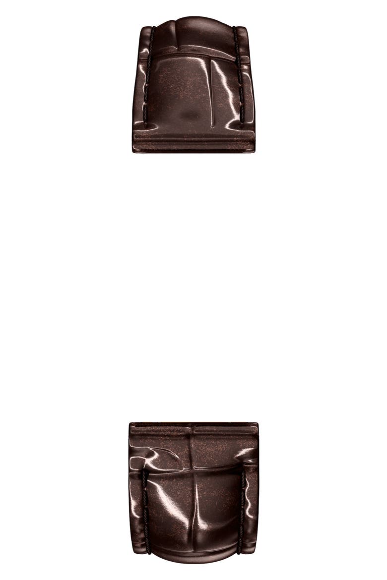 Croc Embossed Leather Watchband, 18mm, Alternate, color, DARK BROWN