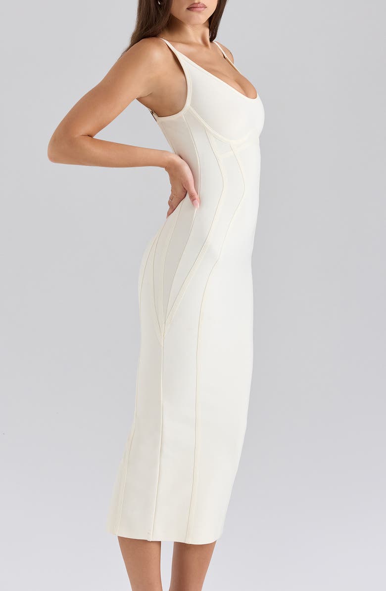 HOUSE OF CB The Hourglass Bandage Midi Dress, Alternate, color, Vanilla