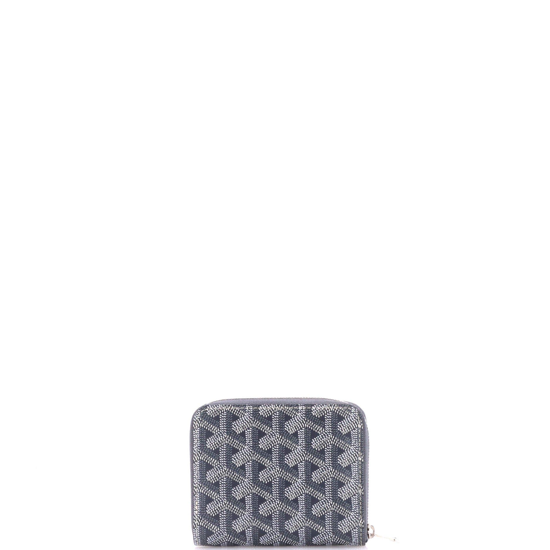 Pre-Owned Goyard Matignon Zip Wallet Coated Canvas with Leather PM, Alternate, color, Gray