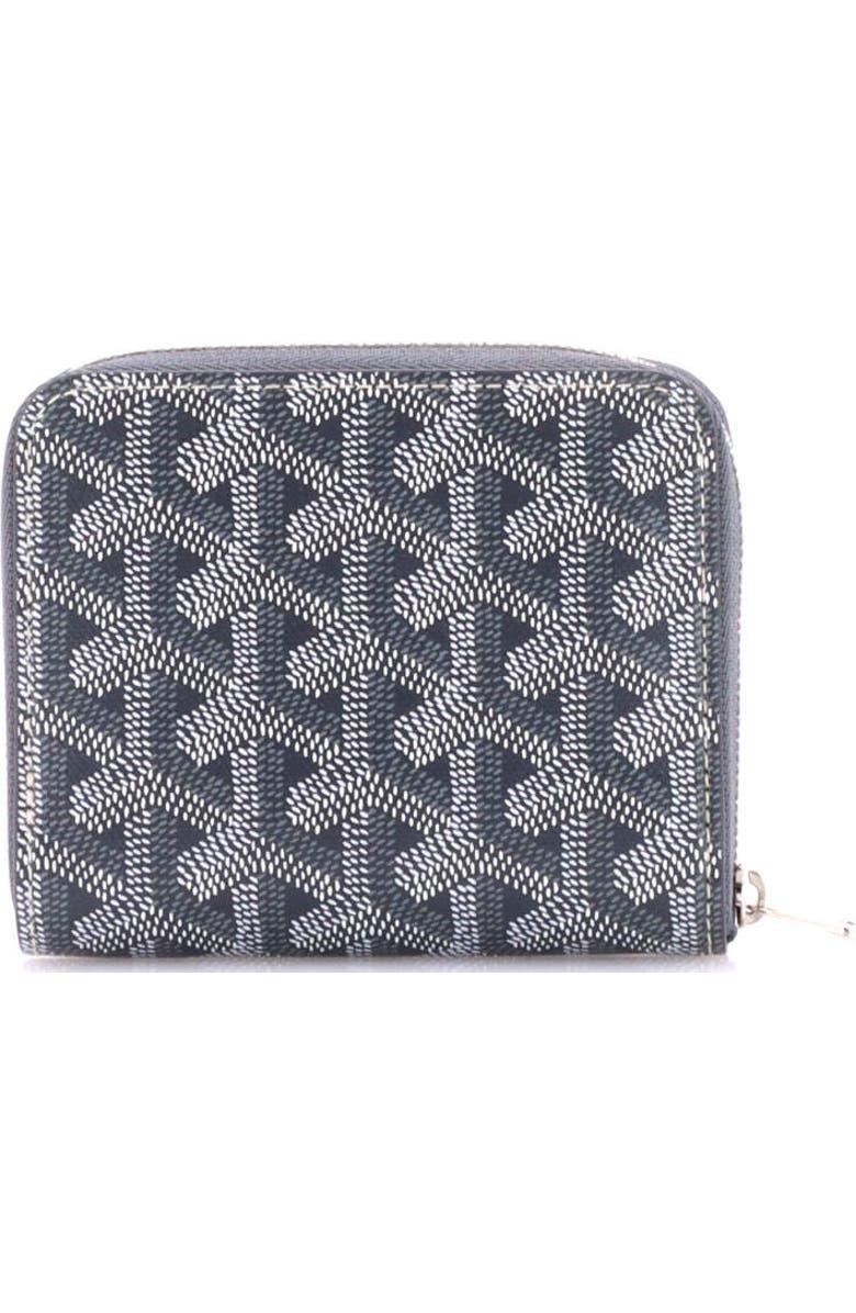 Pre-Owned Goyard Matignon Zip Wallet Coated Canvas with Leather PM, Alternate, color, Gray