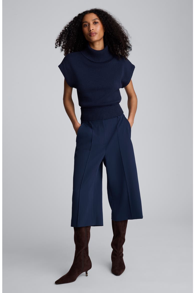 Pintuck Cullottes, Alternate, color, DARK NAVY