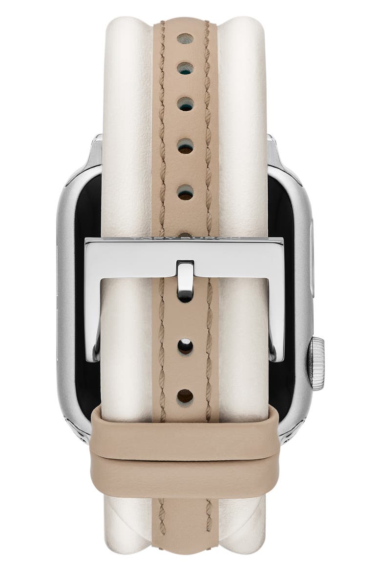 Kira Leather Apple Watch® Strap, 20mm (Nordstrom Exclusive), Alternate, color, IVORY