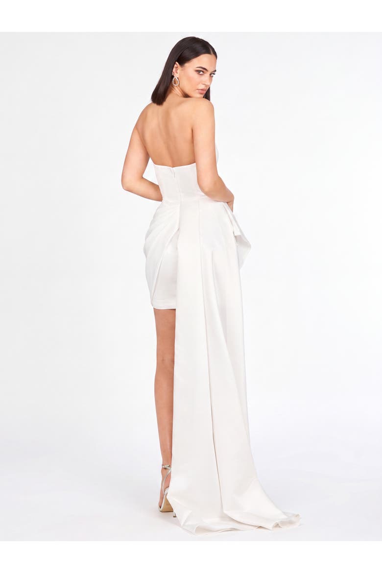 Beaded Faux-Wrap V-Neck Bridal Gown, Alternate, color, Ivory