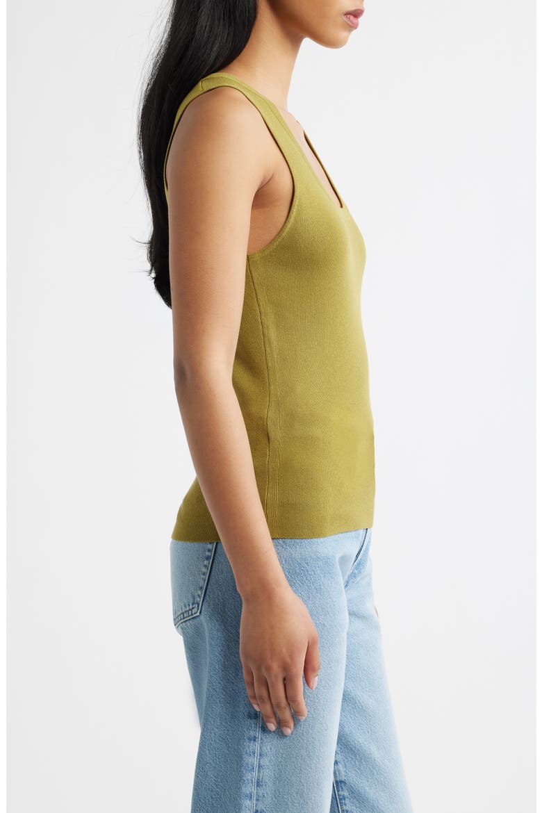 Sleeveless Rib Top, Alternate, color, GREEN