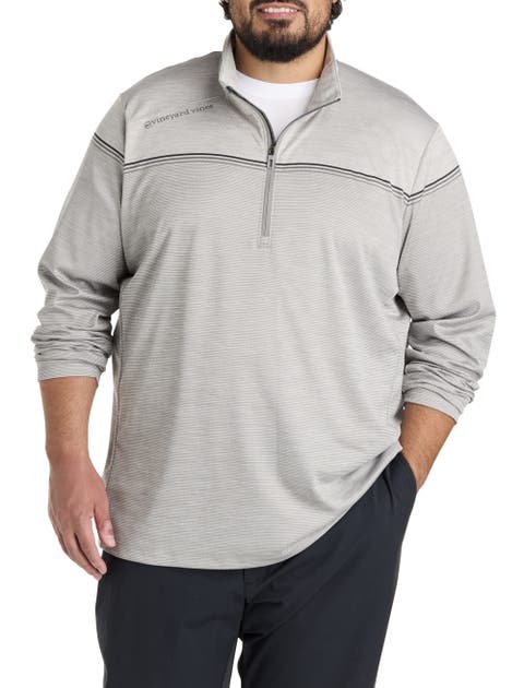 Big & Tall Sankaty Stripe 1/4-Zip Pullover