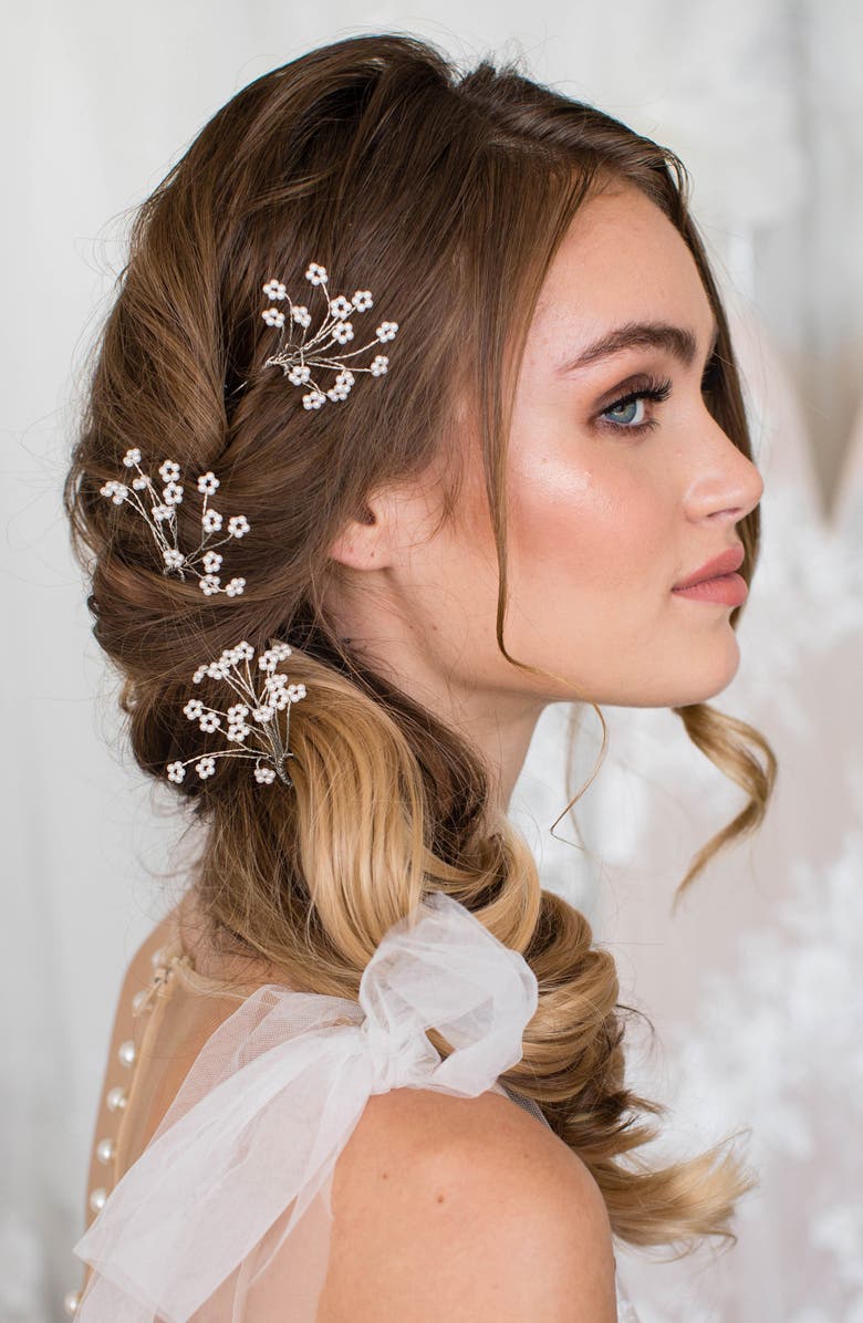 Brides & Hairpins Gracie Set of 3 Imitation Pearl Hair Pins, Alternate, color, 