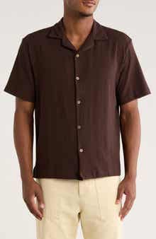 Cactus Man Texture Knit Camp Shirt