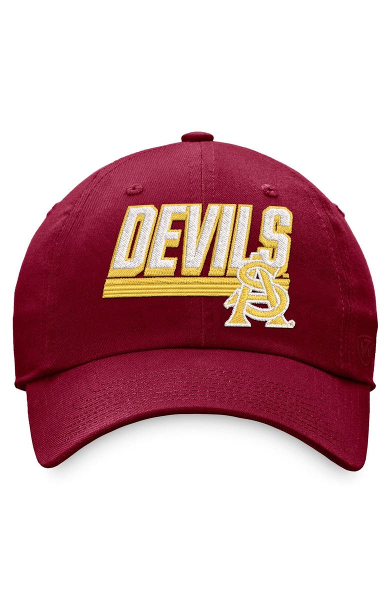 TOP OF THE WORLD Men's Top of the World Maroon Arizona State Sun Devils Slice Adjustable Hat, Alternate, color, Maroon