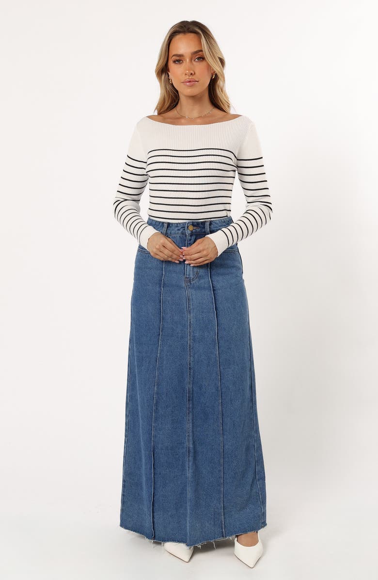 Petal & Pup Kiersten Stripe Ribbed Sweater, Alternate, color, White Black