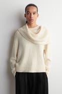 COS Layered Shawl Merino-Cashmere Sweater